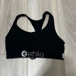 Ethika Black Racerback Sports Bra
